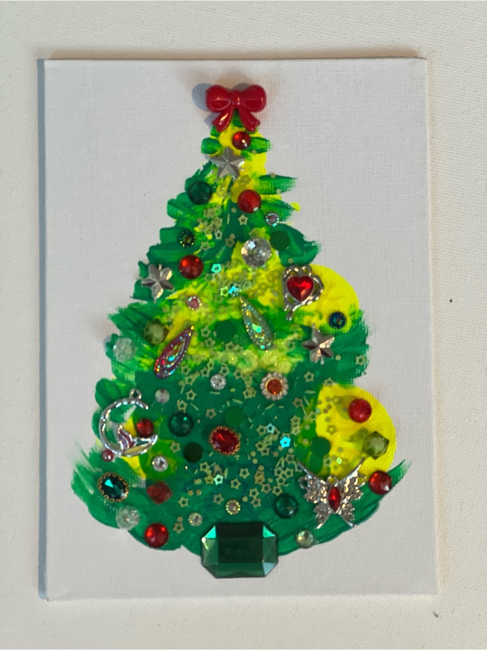 Festive Green Christmas Tree Wall Art - Holiday Home Decor